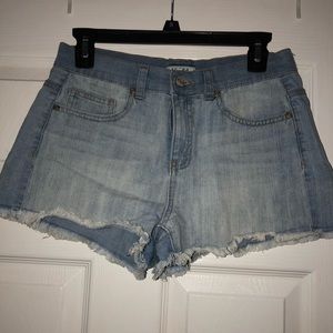 Light blue jean shorts